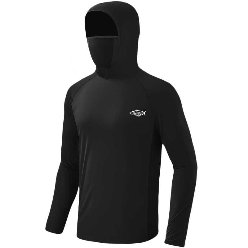 Palmyth Fishing Hoodie for Men Long Sleeve Sun Protection UV UPF 50+ Shirts Black Redfish Tail 4XL - Image 2